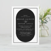 Moderne Schwarz-Weiß-Kalligrafie-Hochzeit Einladung (Stehend Vorderseite)