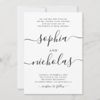 Moderne Schwarz-Weiß-Kalligraphie-Hochzeit - Elega