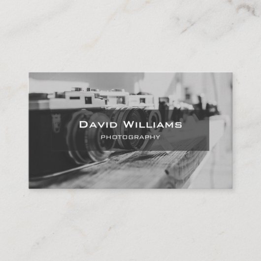 Moderne Schwarz-Weiß-Kameras-Fotografen Visitenkarte (Vorderseite)