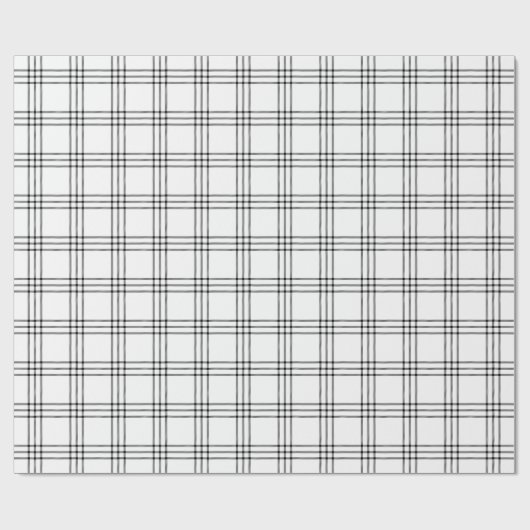 Moderne Schwarz-Weiß-Kariert| Großes Muster | Geschenkpapier (Flach)