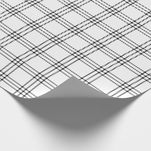 Moderne Schwarz-Weiß-Kariert| Großes Muster | Geschenkpapier (Ecke)