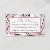 Moderne Schwarz-weiß-karminrosa-Marbellgeometrie Visitenkarte (Rückseite)