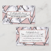 Moderne Schwarz-weiß-karminrosa-Marbellgeometrie Visitenkarte (Vorne/Hinten)