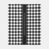 Moderne Schwarz-Weiß-Karo Fleecedecke (Vorderseite)