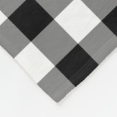 Moderne Schwarz-Weiß-Karo Fleecedecke (Ecke)