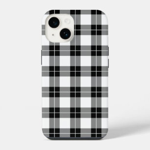 Moderne Schwarz-Weiß-Karomuster iPhone 14 Hülle