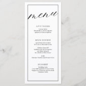 Moderne Schwarz-Weiß-Karte Menükarte (Vorderseite)