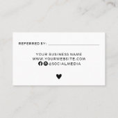 Moderne Schwarz-Weiß-Karte Visitenkarte (Rückseite)