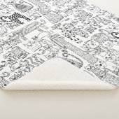 Moderne Schwarz-Weiß-Katzen und Gemusterte Kätzche Sherpadecke (3/4)