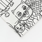 Moderne Schwarz-Weiß-Katzen und -Kätzchen mit Must Fleecedecke (Ecke)