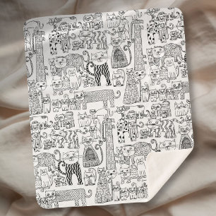 Moderne Schwarz-Weiß-Katzen und -Kätzchen mit Must Sherpadecke