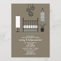 Moderne Schwarz-Weiß-Kinderzimmer-Babydusche