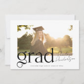 Moderne Schwarz-Weiß-Klasse 2024 Abschluss Ankündigung (Vorderseite)