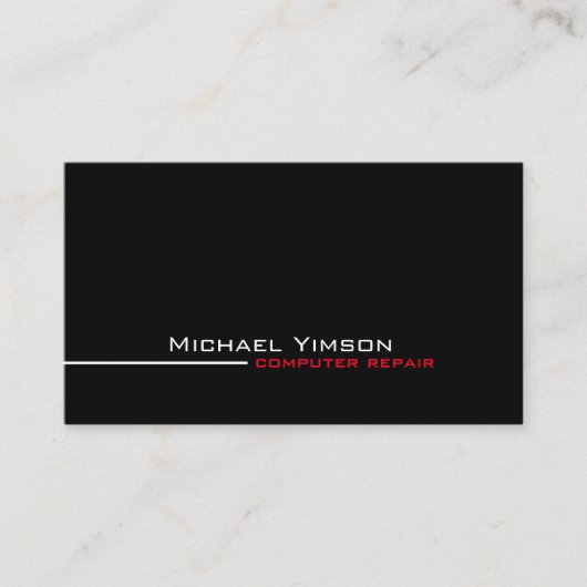 Moderne Schwarz-Weiß-Klassik Cool Beruflich Visitenkarte (Vorderseite)