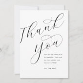 Moderne Schwarz-Weiß-Klassik Dankeskarte (Vorderseite)