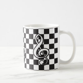 Moderne Schwarz-Weiß-Klemme an der Tafel Kaffeetasse