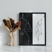 Moderne Schwarz & Weiß Kontur Kunst & Kultur Poster