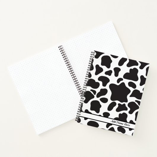 Moderne Schwarz-Weiß-Kuh-Printwerbung Notizblock (Innenseite)