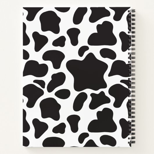 Moderne Schwarz-Weiß-Kuh-Printwerbung Notizblock (Rückseite)