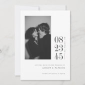 Moderne Schwarz-Weiß-Kühne-Datums-Foto-Save-the-Da Save The Date (Vorderseite)