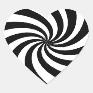 Moderne Schwarz-Weiß-Kunst Herz-Aufkleber