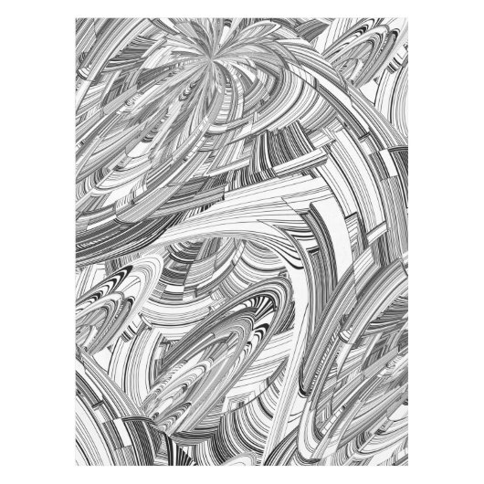 Moderne Schwarz-Weiß-Kunst Tischdecke (Vorderseite)