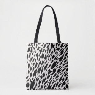 Moderne Schwarz-Weiß-Leopard-Mustertüte Tasche