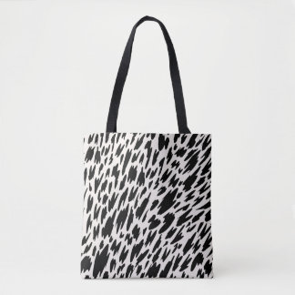 Moderne Schwarz-Weiß-Leopard-Mustertüte Tasche
