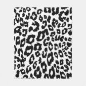 Moderne Schwarz-Weiß-Leopardenprint Fleecedecke (Vorderseite)