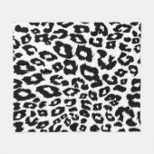 Moderne Schwarz-Weiß-Leopardenprint Fleecedecke (Vorderseite (Horizontal))