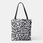 Moderne Schwarz-Weiß-Leopardenprint Tasche (Rückseite)