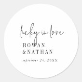 Moderne Schwarz-Weiß-Liebe-Aufkleber Runder Aufkleber (Vorderseite)