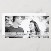 Moderne Schwarz-Weiß-Liebe und dank Fotokarten Dankeskarte (Vorne/Hinten)