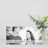 Moderne Schwarz-Weiß-Liebe und dank Fotokarten Dankeskarte (Stehend Vorderseite)