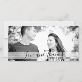 Moderne Schwarz-Weiß-Liebe und dank Fotokarten Dankeskarte