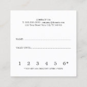 Moderne Schwarz-Weiß-Loyalität Treuekarte (Rückseite)