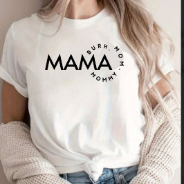 Moderne Schwarz-Weiß-Mama Mommy Bruh T-Shirt