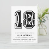 Moderne Schwarz-Weiß-Männer 18. Geburtstag Einladung (Stehend Vorderseite)