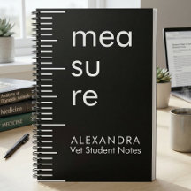 Moderne Schwarz-Weiß-Maß-Vet-Studentennotizen