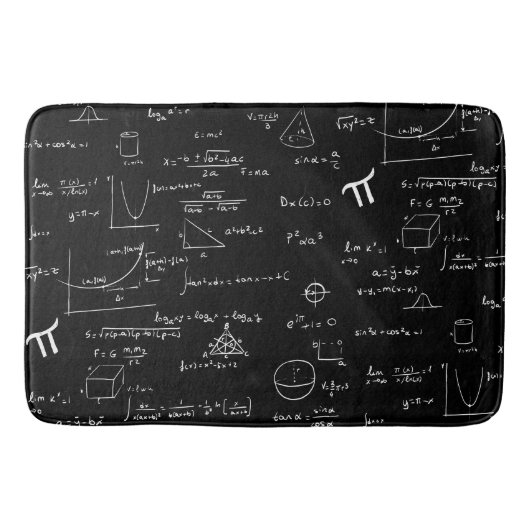 Moderne Schwarz-Weiß-Mathematik-Muster Badematte (Vorderseite)