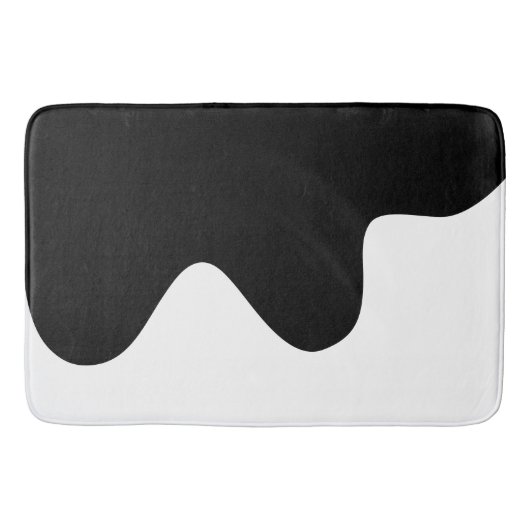 Moderne Schwarz-Weiß-Minimal-Abstrakte Kunst Badematte (Vorderseite)