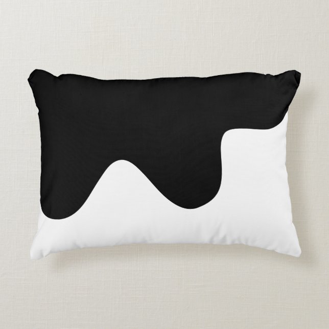 Moderne Schwarz-Weiß-Minimal-Abstrakte Kunst Dekokissen (Vorderseite)