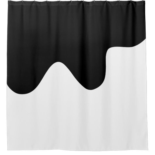 Moderne Schwarz-Weiß-Minimal-Abstrakte Kunst Duschvorhang (Vorderseite)