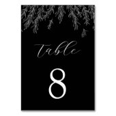 Moderne Schwarz-Weiß-Minimal-Blätter Hochzeiten Tischnummer (Vorderseite)