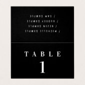 Moderne Schwarz-Weiß-Minimal-Event-Platzkarte (Außenseite Aufgefaltet)