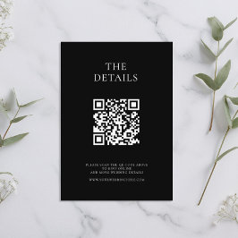 Moderne Schwarz-Weiß-Minimal-Hochzeit Begleitkarte