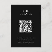 Moderne Schwarz-Weiß-Minimal-Hochzeit Begleitkarte (Vorderseite)