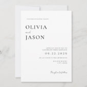 Moderne Schwarz-Weiß-Minimal-Hochzeit Einladung (Vorderseite)