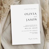 Moderne Schwarz-Weiß-Minimal-Hochzeit Einladung