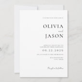 Moderne Schwarz-Weiß-Minimal-Hochzeit Einladung (Vorderseite)